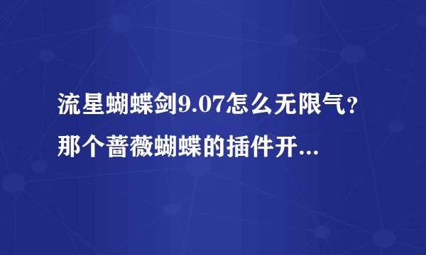 流星蝴蝶剑9.07怎么无限气？那个蔷薇蝴蝶的插件开了也没用。那些劝人不要用插件的走开，谢谢。