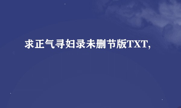 求正气寻妇录未删节版TXT,