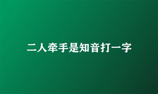 二人牵手是知音打一字