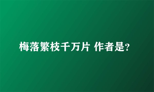 梅落繁枝千万片 作者是？