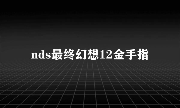nds最终幻想12金手指