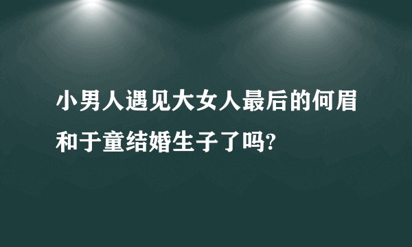 小男人遇见大女人最后的何眉和于童结婚生子了吗?