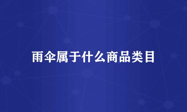 雨伞属于什么商品类目