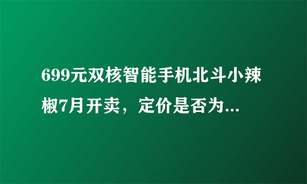 699元双核智能手机北斗小辣椒7月开卖，定价是否为史上最低？