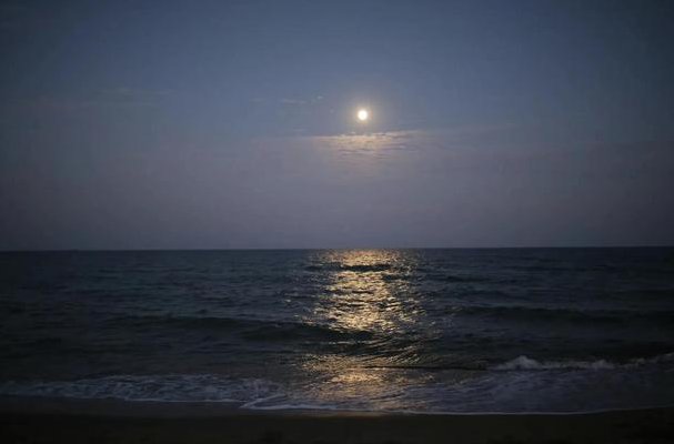 月光照在海面上的句子