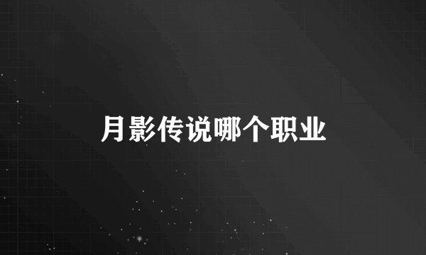 月影传说哪个职业