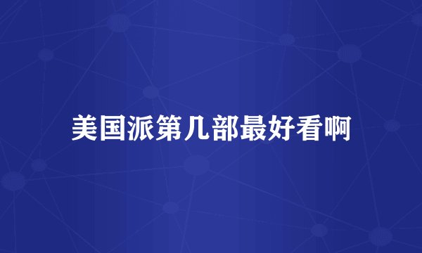 美国派第几部最好看啊