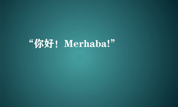 “你好！Merhaba!”