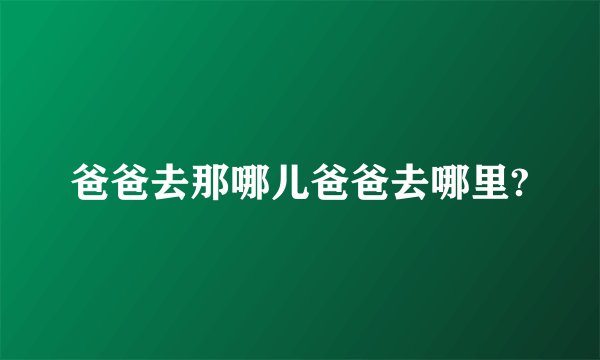 爸爸去那哪儿爸爸去哪里?