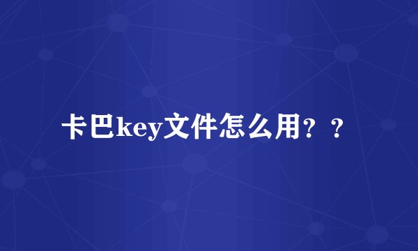 卡巴key文件怎么用？？