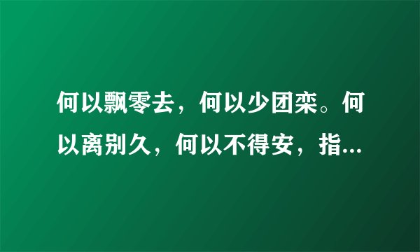 何以飘零去，何以少团栾。何以离别久，何以不得安，指云问天道，琴鸣血斑斓。是什么意思