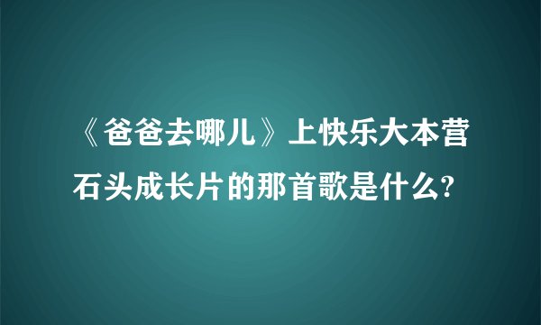 《爸爸去哪儿》上快乐大本营石头成长片的那首歌是什么?