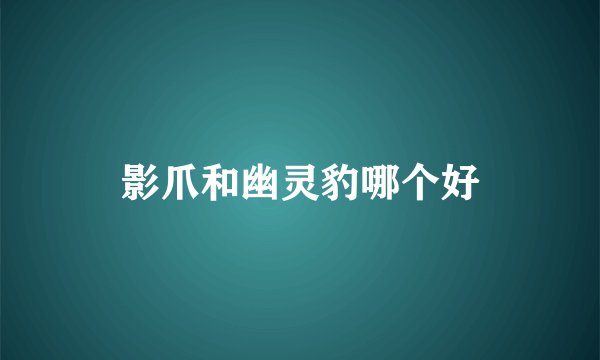 影爪和幽灵豹哪个好