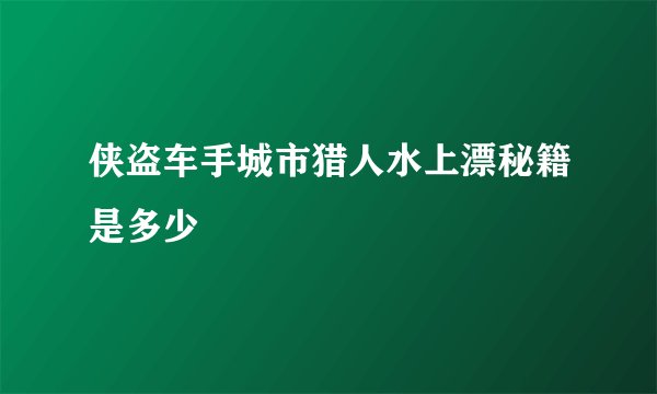 侠盗车手城市猎人水上漂秘籍是多少