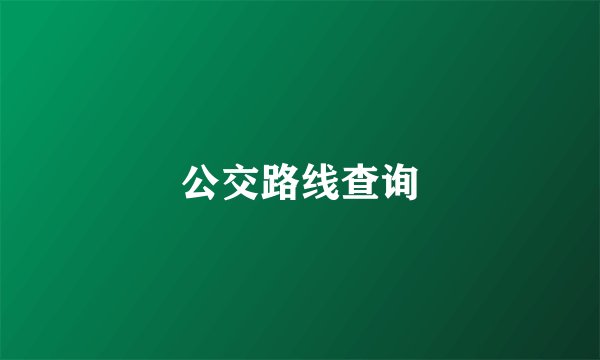 公交路线查询
