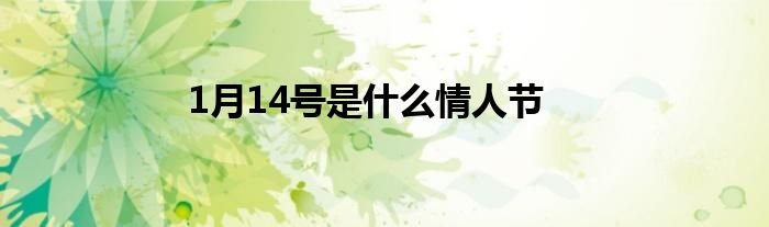 1月14号是什么情人节