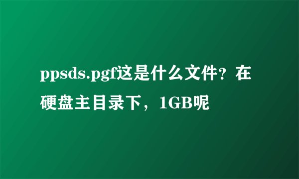 ppsds.pgf这是什么文件？在硬盘主目录下，1GB呢