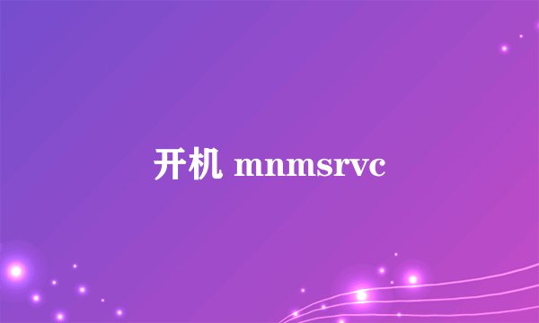 开机 mnmsrvc