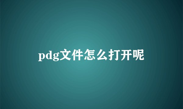 pdg文件怎么打开呢