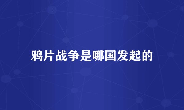 鸦片战争是哪国发起的