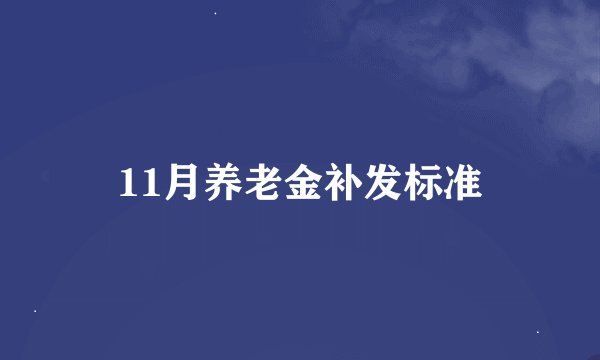 11月养老金补发标准