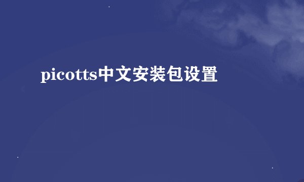 picotts中文安装包设置