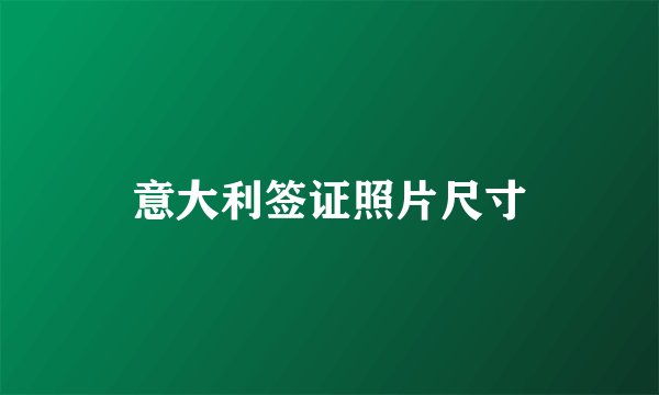 意大利签证照片尺寸