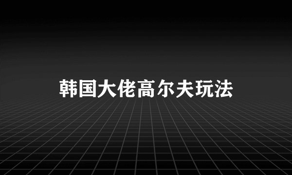 韩国大佬高尔夫玩法