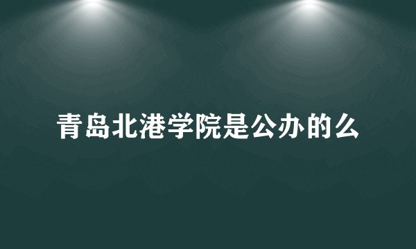 青岛北港学院是公办的么
