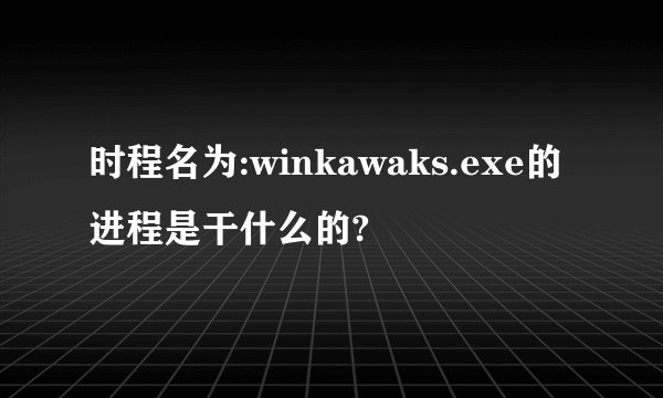 时程名为:winkawaks.exe的进程是干什么的?