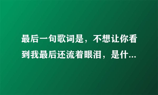 最后一句歌词是，不想让你看到我最后还流着眼泪，是什么歌的歌词？