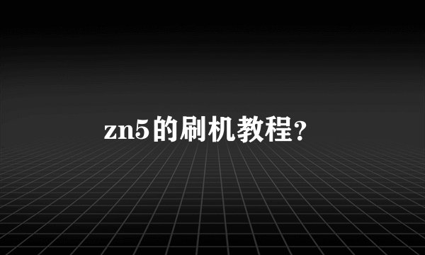 zn5的刷机教程？