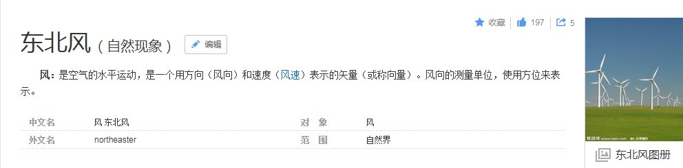 请问，北到东北风是什么意思？谢谢！
