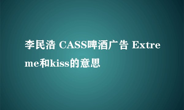 李民浩 CASS啤酒广告 Extreme和kiss的意思