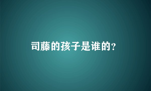 司藤的孩子是谁的？