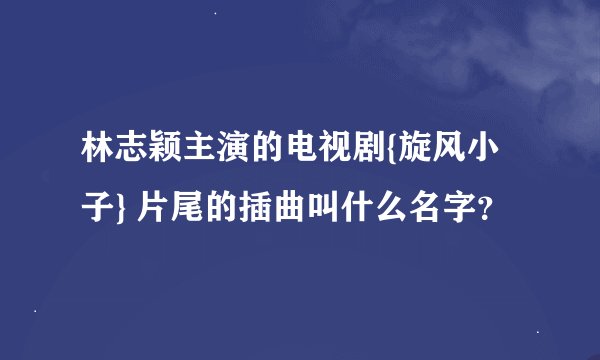 林志颖主演的电视剧{旋风小子} 片尾的插曲叫什么名字？