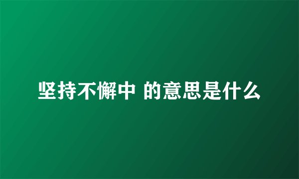 坚持不懈中 的意思是什么