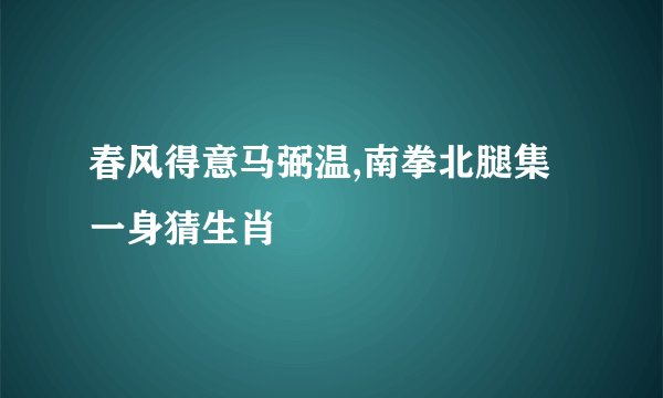 春风得意马弼温,南拳北腿集一身猜生肖