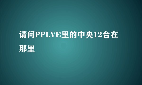 请问PPLVE里的中央12台在那里