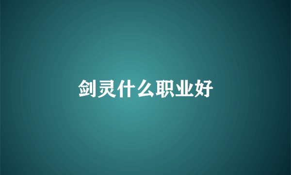 剑灵什么职业好