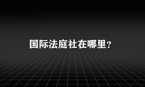 国际法庭社在哪里？