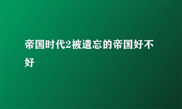 帝国时代2被遗忘的帝国好不好