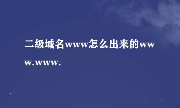 二级域名www怎么出来的www.www.