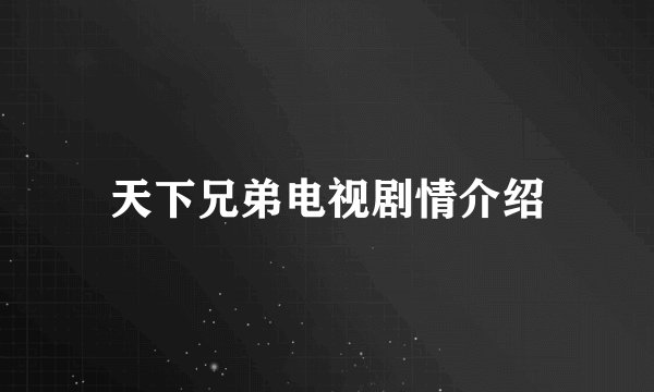 天下兄弟电视剧情介绍