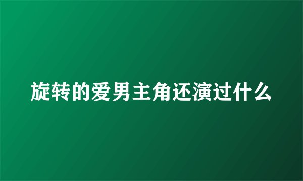 旋转的爱男主角还演过什么