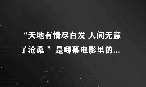 “天地有情尽白发 人间无意了沧桑 ”是哪幕电影里的对白？求大神帮助