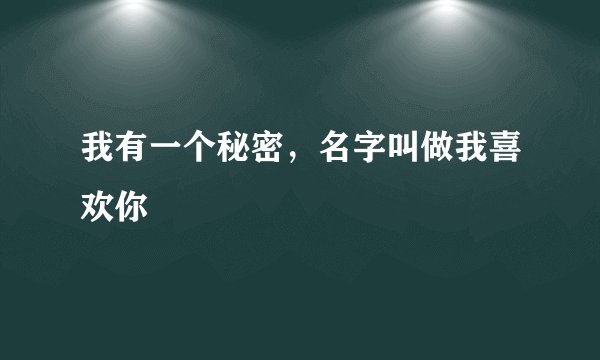 我有一个秘密，名字叫做我喜欢你