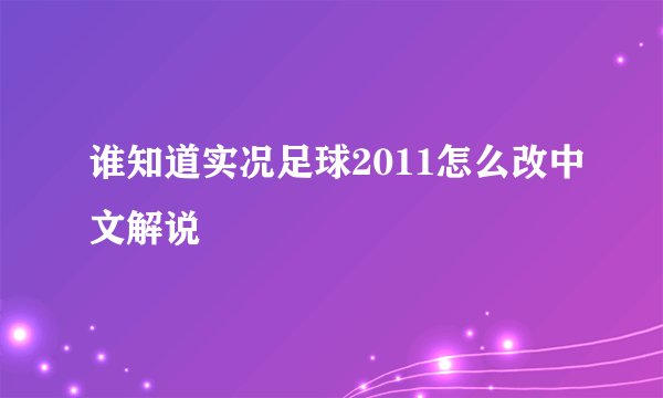 谁知道实况足球2011怎么改中文解说