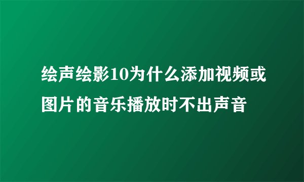 绘声绘影10为什么添加视频或图片的音乐播放时不出声音