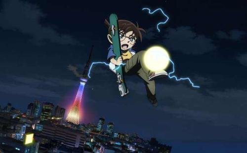 柯南剧场版，有一集是柯南在大楼上，用腰带往下跳，然后反弹飞起来踢球的，叫什么名字？